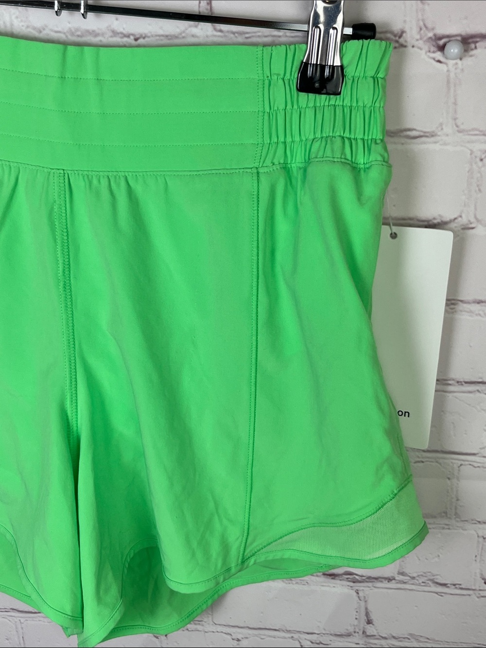 Hotty Hot High-Rise Lined Short 4" in Lime Green - Picture 3 of 14
